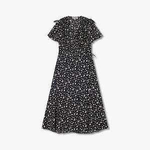 플라워 프린트 쉬폰 랩 롱 원피스 (7155237200)