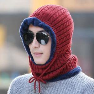 글렌 넥워머 털모자(와인) / 일체형니트모자