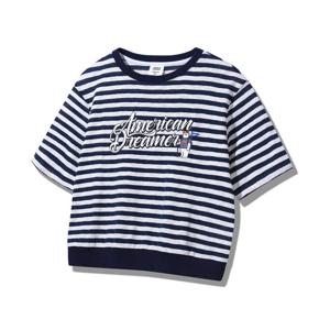 [지프]여성용 립배색 스트라이프 반팔티셔츠(JQ2TSF035)