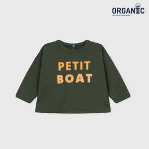 [쁘띠바또]쁘띠바또 베이비 오가닉 부클 로고 맨투맨 (NTW41TM10F_DG)