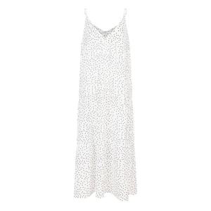 샵앤) 여성 민소매 도트끈 3단 루즈핏 땡땡이 끈나시 롱 원피스 NTT-WDR-20585-화이트