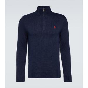 폴로 랄프로렌 로고 코튼 하프 집업 스웨터 P00882096