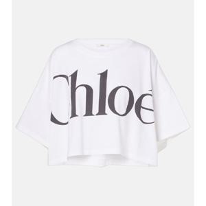 끌로에 로고 크롭 코튼 저지 티셔츠 P00951935