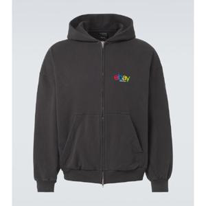 발렌시아가 프린트 코튼 저지 후디 P00971218