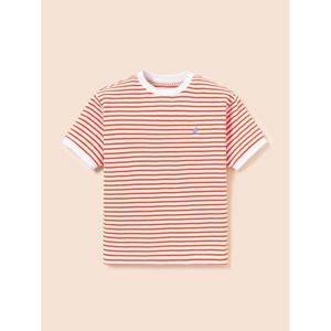 [빈폴키즈] 와플 스트라이프 반팔 티셔츠 오렌지 (BI5542U908)