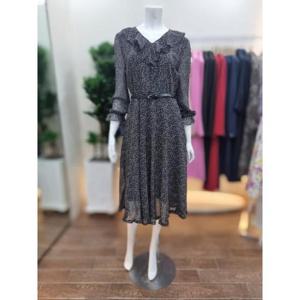 아니베F 세이브존06 플라워 패턴 넥프릴 시스루 롱 원피스 A29WOP5J40