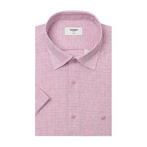 [레노마(셔츠)]린넨혼방 서커체크  일반핏 반팔셔츠  RPUSG1239PK