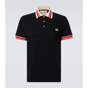 발렌티노 VLogo 코튼 피케 폴로 셔츠 P01041273