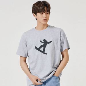 키밍 스노우보드 겨울 스포츠 그래픽 캐쥬얼 반팔티