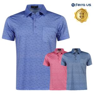 [페라어스]페라어스 남성 여름용 사각엠보 스판 골프셔츠 GCTM5D