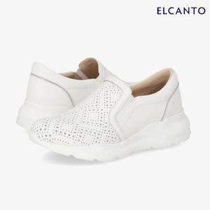 엘칸토  (LCWS75U413) 여성 소가죽 펀칭 데일리 슬립온 4.5cm