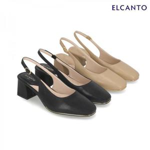 엘칸토  (LCWO22U513) 여성 양가죽 스퀘어 토 베이직 슬링백 5cm