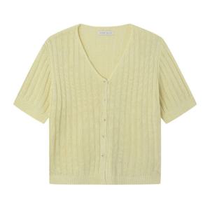 [르샵]25l2l25kcd050 V넥  골지 반팔 컬러 가디건