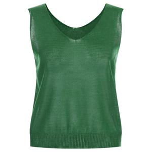 샵앤) 국산 여성 V넥 까슬 무지 민소매 니트 티셔츠 BOM-WKN-20655-그린