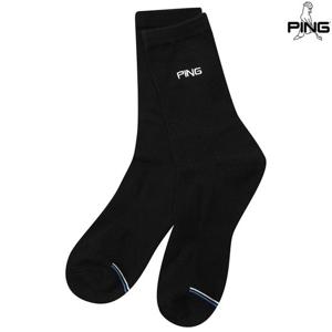 [핑골프]남성 로고 자수 중목 양말 111E7SC002_BK