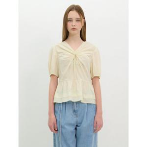 [올리브데올리브]셔링 리본 장식 블라우스 (OW5MB412)