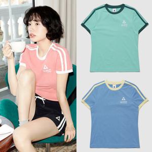 르꼬끄 [나나 착용] 유니 웨이브 선데이 래귤러핏 링거 반팔 티셔츠 QQ223SRS62