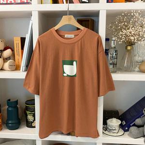 샵앤) 국산 여상 라운드넥 빈티지 오리 면100 반팔 티셔츠 FJ-WSH-4537-브릭