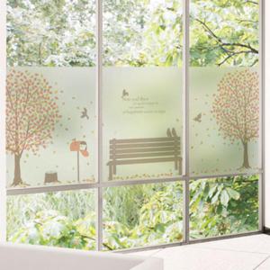 아트박스/꾸밈 ik409_m-무점착유리시트_흩날리는나무와휴식처_글