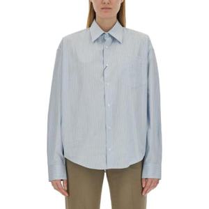 AMI Alexandre Mattiussi 포플린 스트라이프 버튼업 셔츠 USH116CO0066 4841 TP934496020