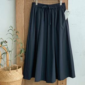 샵앤) 여성 허리밴딩 스판 와이드핏 치마바지 통팬츠 DGB-WPT-4597-블랙