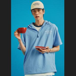 르꼬끄X그로서리스터프 유니 반팔 후드 아노락 자켓 QQ223LJK45