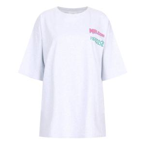 샵앤) 국산 여성 라운드넥 파라다이스 나염 반팔 면티셔츠 MER-WSH-20715-백멜란지