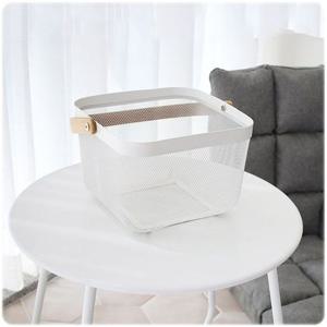 화이트 메쉬 바구니 바케스 수납정리 공간활용