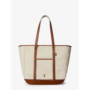 POLO RALPH LAUREN Canvas shoulder bag with leather profiles 428968158