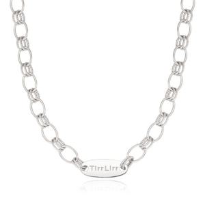 [티르리르]글로리 볼드 화이트 실버 링크 목걸이 TNESVW08029M
