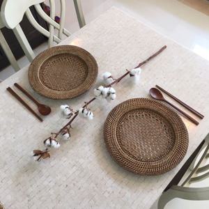 라탄 바구니 라탄 언더 플레이트 소