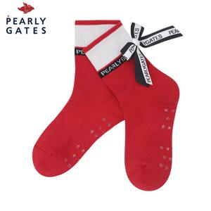 [파리게이츠] 파리게이츠 여성 배색 백 리본 논슬립 중목 양말 521E3SC004_RE