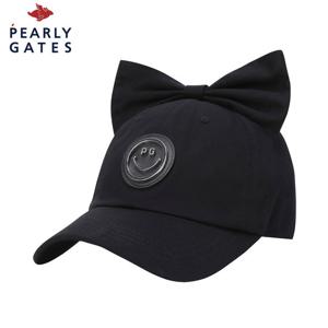 [파리게이츠] 파리게이츠 여성 스마일 메탈 심볼 리본 탈착 볼캡 521E3CP003_BK