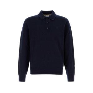 버버리 남성 네이비 캐시미어 긴팔 폴로 8113268 A1222