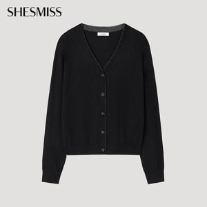 [쉬즈미스] 울 혼방 브이넥 가디건_SSKCDP31710_BK