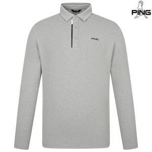 [핑골프][양말증정]남성 배색 포인트 카라 긴팔 티셔츠 111E3TO002_MG
