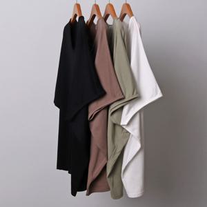 나야홍 / 빅사이즈무지티 E027L507 브이넥절개롱반팔티 IL