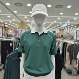 [챌린저]여성 레글런 라인 배색 파이핑 카라 반팔 티셔츠 그린_C