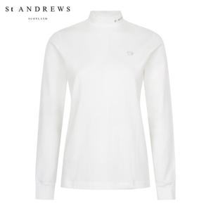 [세인트앤드류스] 여성 글로시 별 심볼 모크넥 티셔츠 821E3TSA21_WH