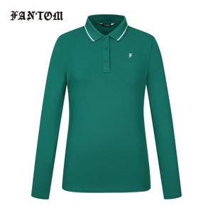 [팬텀] 여성 카라 배색 백기모 베이직 긴팔티셔츠