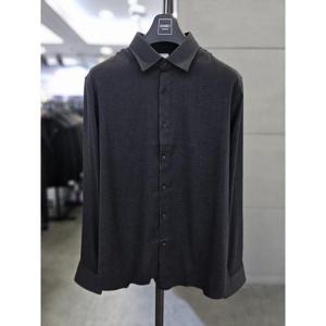 바쏘옴므 세이브존03 바쏘옴므 남자 셔츠 차콜 스판 무지 긴팔 남방 WSAGY4TD50A