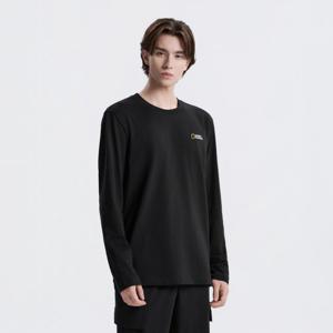 내셔널지오그래픽 N253UTS910 팔코 스몰로고 긴팔 티셔츠 BLACK