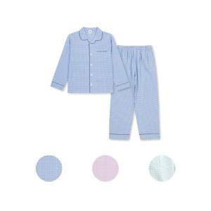 탑텐키즈 MKF5UI3011 공용 시어서커 체크 9부 파자마 셋업