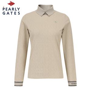 [파리게이츠] 파리게이츠 여성 스마일 패치 링클 엠보 칼라 티셔츠 521E3TI203_BG