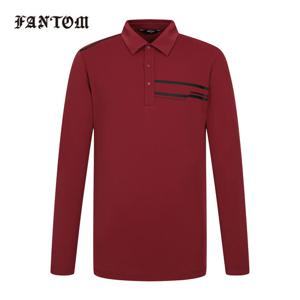 [팬텀] 남성 프린트 포인트 트리코트 카라 긴팔티셔츠 211E3TO801_WN