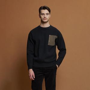 빠니깔레 울혼방 배색 포켓 니트 M-QNIT56