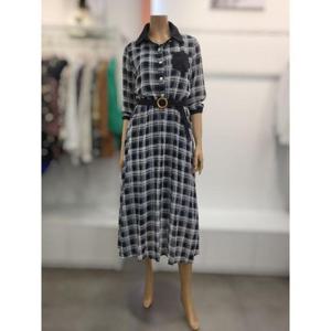 수스 세이브존02 쉬폰체크 원피스 S253BOP851