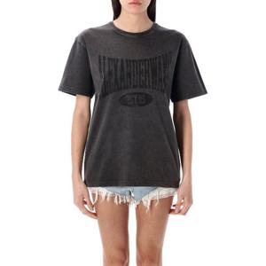 알렉산더왕 디스트레스드 로고 반팔 코튼 티셔츠 25P4CC2251542