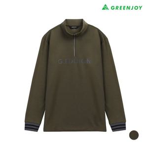[그린조이] 남성 골소매배색 솔리드 하프 집업 티셔츠_GF23KL64M