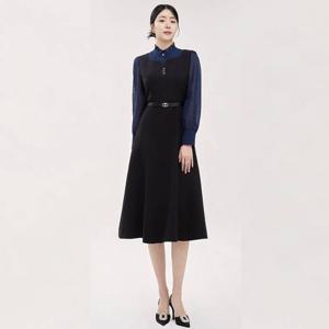 [미니멈]MARIO도트 시스루 레이어드 원피스 MYCGWO8070